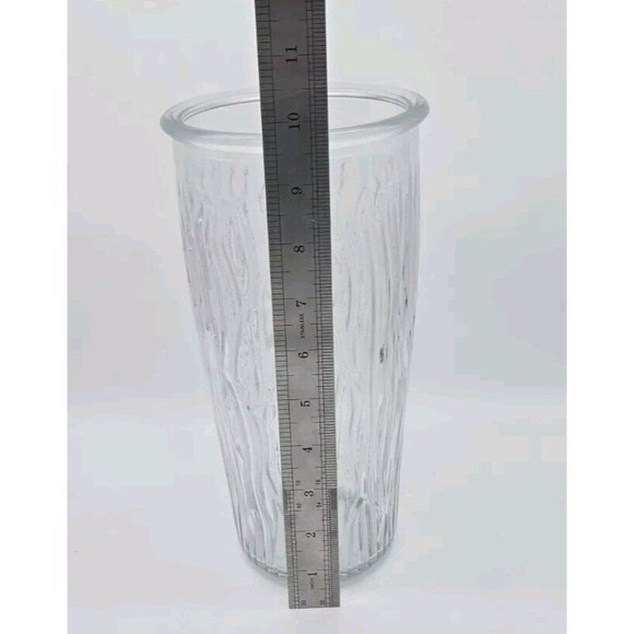 Wavy Ribbed Glass Vase Heavy Large Centerpiece Clear Wedding Decor Shower Party - Picture 7 of 9